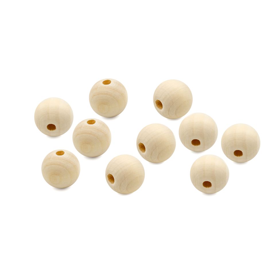Бусины деревянные неокрашенные 15 мм,отв.3,5мм, 15шт фото 1 &mdash; PalitraMastera