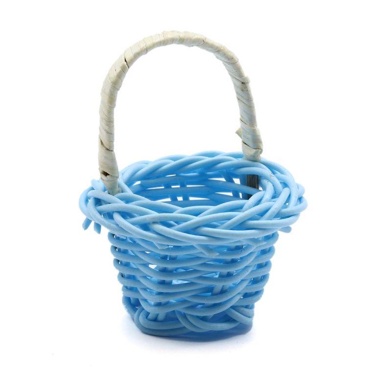 26213 Корзинка плетеная (пров../дер.) 4,5см*3,0*5,5см (голубой) — PalitraMastera