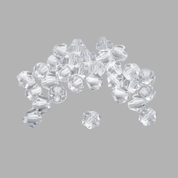 Бусины стеклянные, 6*6мм, Z-439, 30шт/уп (802 прозрачный) — PalitraMastera