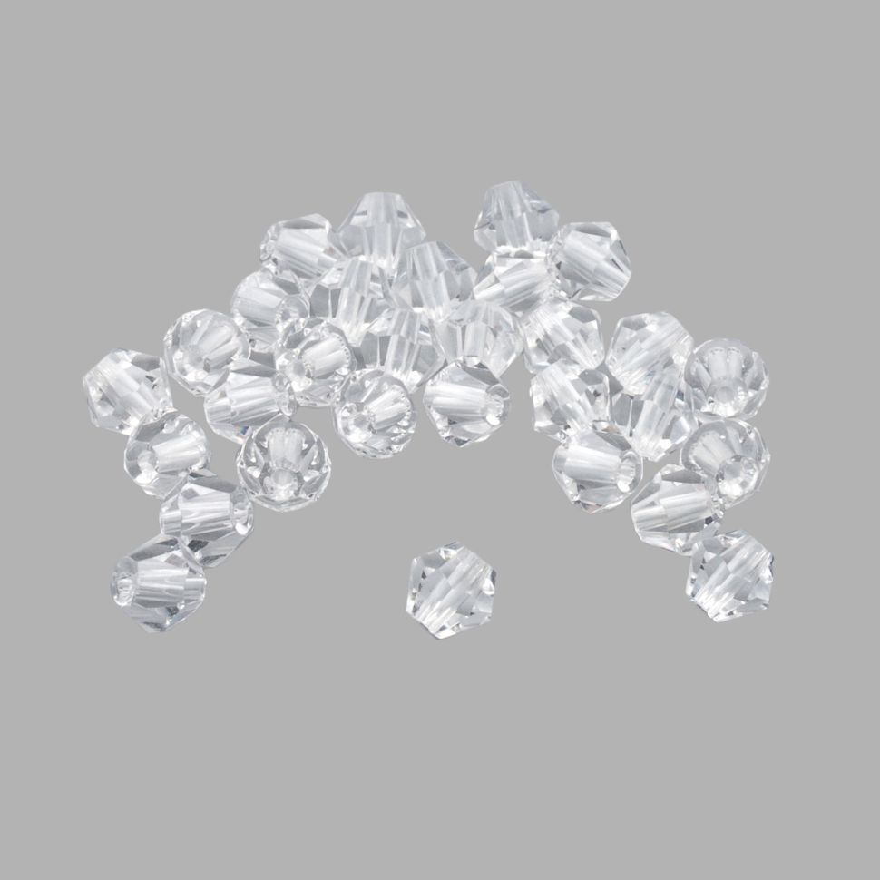 Бусины стеклянные, 6*6мм, Z-439, 30шт/уп (802 прозрачный) фото 1 — PalitraMastera