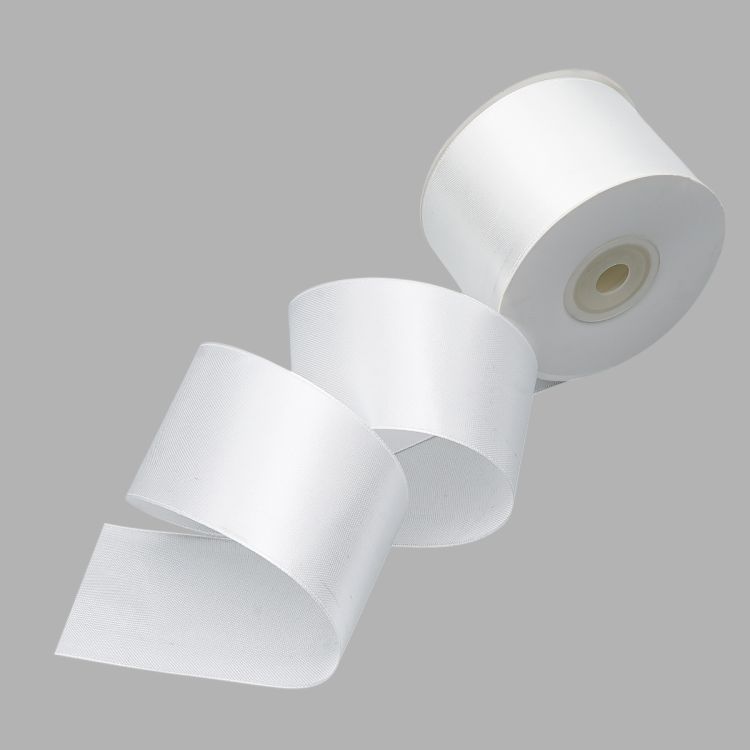 Лента атласная 5,0см*22,86м (002 белый) — PalitraMastera