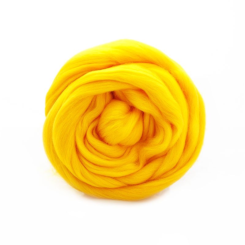 Гребенная лента шерсть аргентинский меринос (0591, желтый) фото 1 &mdash; PalitraMastera