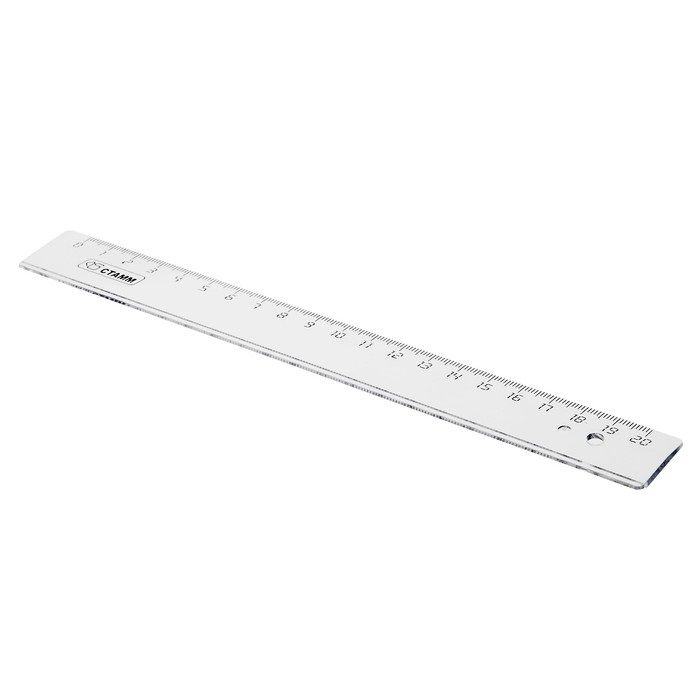 Линейка 20 см, прозрачная — PalitraMastera