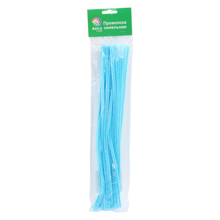 Синель-проволока, 6мм*30см, 30шт/упак, Astra&amp;Craft (A-042 голубой) — PalitraMastera