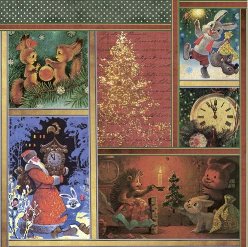 Бумага для скрапбукинга "Новогодняя история" ассорти 16,5х16,5см "Craft Premier" фото 1 &mdash; PalitraMastera