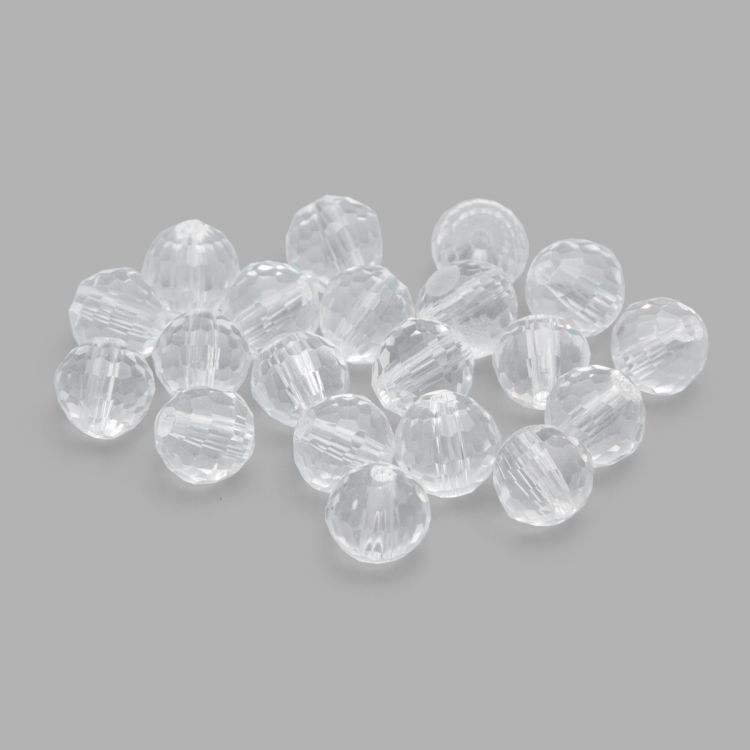 Бусины стеклянные 8мм, Z-453, 20шт/уп (802 прозрачный) — PalitraMastera