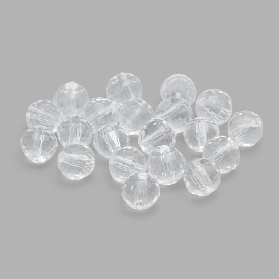 Бусины стеклянные 8мм, Z-453, 20шт/уп (802 прозрачный) фото 1 — PalitraMastera