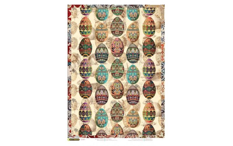 Рисовая бумага для декупажа "Craft Premier", A3, 25г/м, "Пасхальные яйца" CPD0570 фото 1 — PalitraMastera