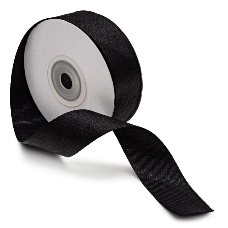 Лента атласная 2,5см*22,86м (160 черный) — PalitraMastera