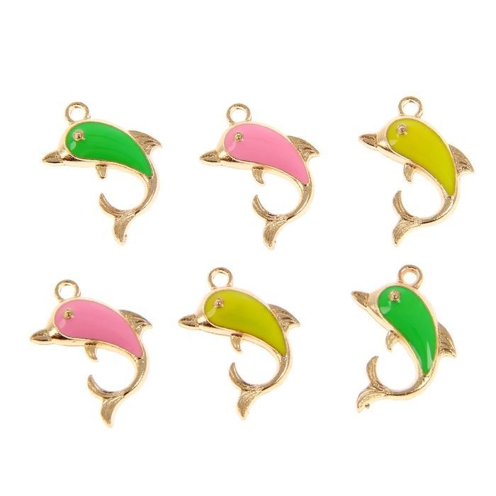 Декор для творчества металл "Дельфины"  2,7х2 см  1655072 фото 1 — PalitraMastera