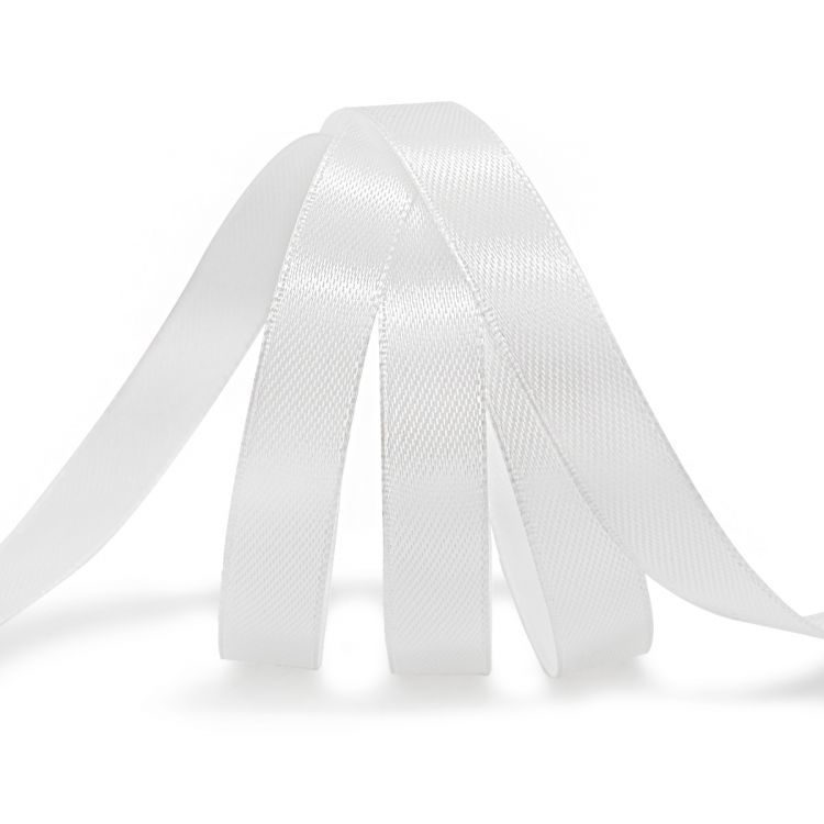 Лента атласная 1,2см*22,86м (002 белый) — PalitraMastera