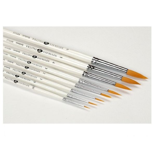 Невская Палитра Кисть синтетика круглая, короткая ручка №0 (1,2 мм) — PalitraMastera