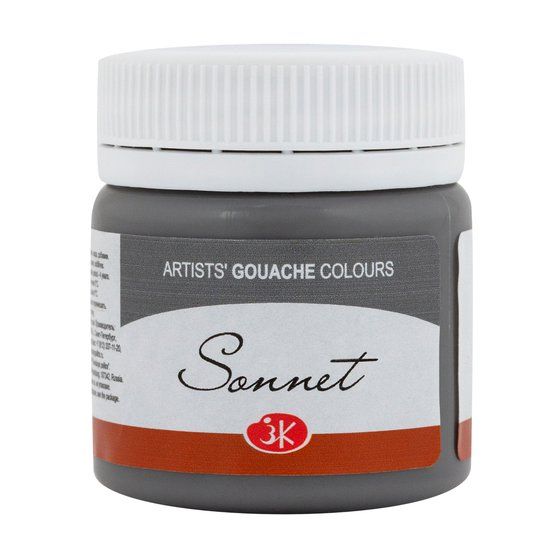 Сонет гуашь банка 40мл Серая — PalitraMastera