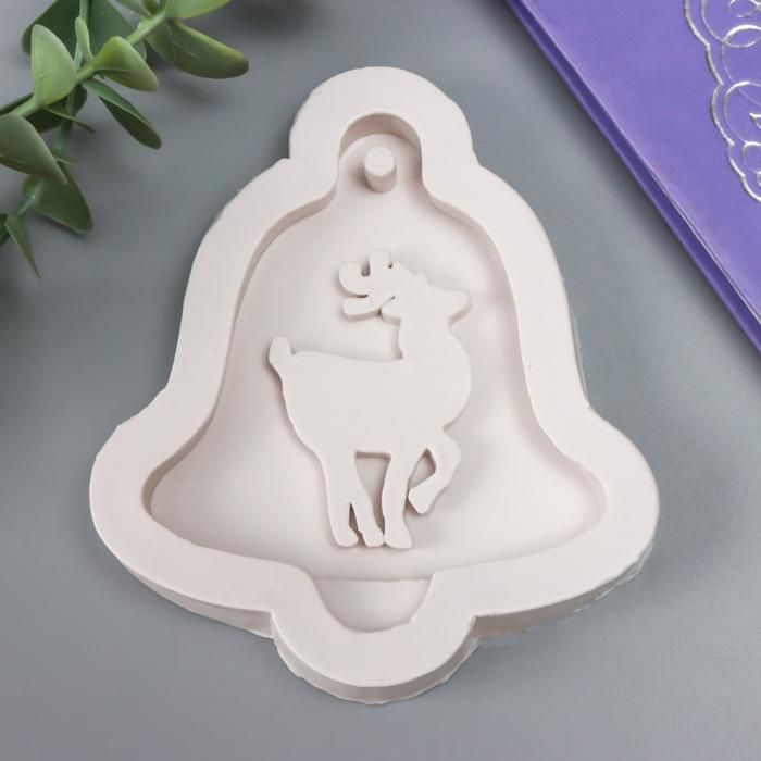 Молд силикон &quot;Колокольчик с оленем&quot; 9,5х10,5х1,5 см  6707472 — PalitraMastera