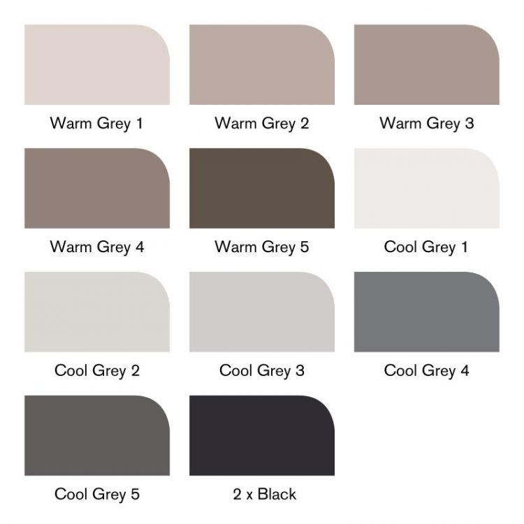 Набор художественных маркеров &quot;BRUSHMARKER&quot; 12 цветов (теплый серый №1-5; холодный серый №1-5; черн — PalitraMastera