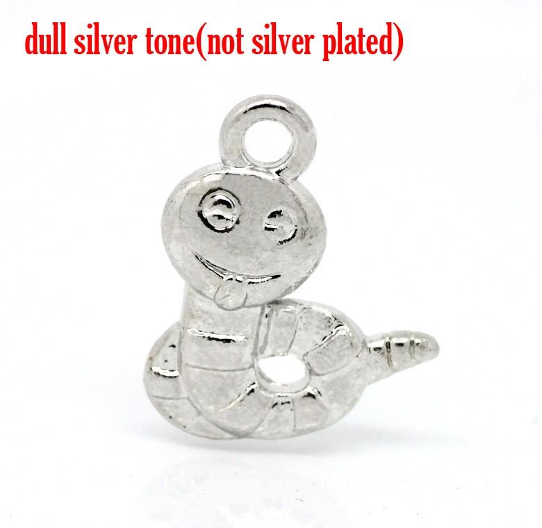 Подвеска "Смешная змейка" 16x13mm (5/8 "x1 / 2") (под серебро) фото 1 — PalitraMastera