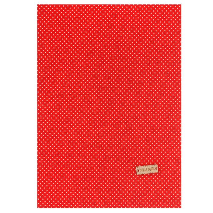 Ткань на клеевой основе «Красная в белый горошек», 21 х 30 см — PalitraMastera