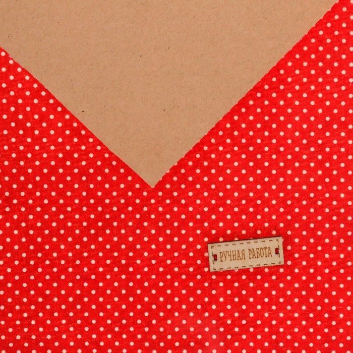 Ткань на клеевой основе «Красная в белый горошек», 21 х 30 см — PalitraMastera