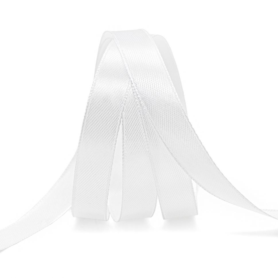 Лента атласная 1,2см*22,86м (001 белоснежный) фото 1 — PalitraMastera