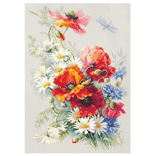 100-061 Набор для вышивания Чудесная игла &quot;Маки и ромашки&quot;28*39см — PalitraMastera