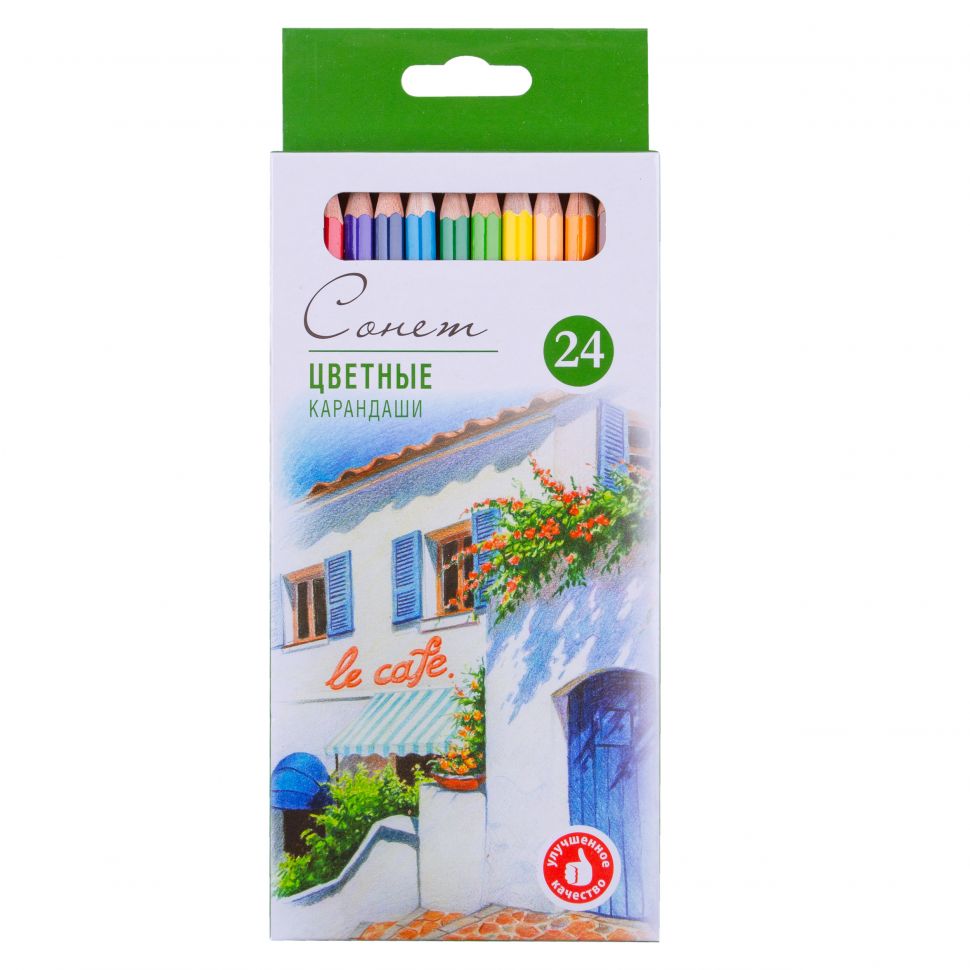 Набор профессиональных цветных карандашей «Сонет», 24 цвета фото 1 — PalitraMastera