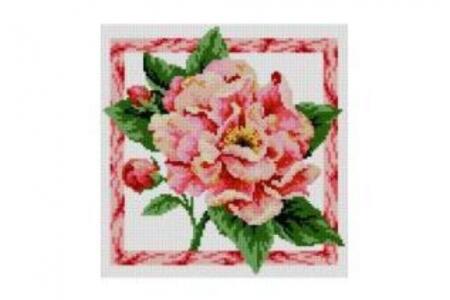 АЖ-1001 Картина стразами &quot;Бутон пиона&quot; 26*26см (без подрамника)--- — PalitraMastera