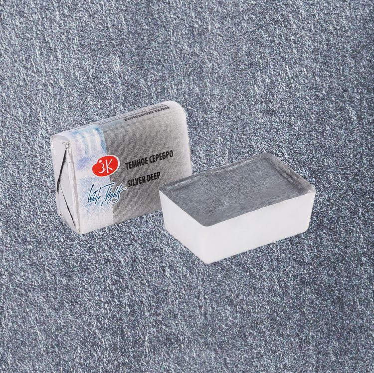 Темное серебро металлик акварель Белые Ночи кювета 2,5 мл — PalitraMastera