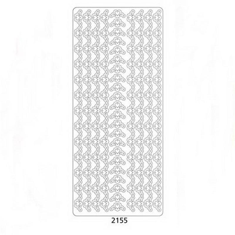 Наклейки "Полосы- сердечки" /Серебро фото 1 &mdash; PalitraMastera