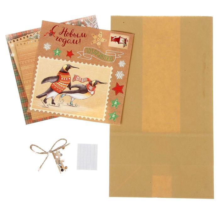 Набор по декорированию подарочного пакета &quot;Снежные истории&quot;, 16 х 28 см   1405258 — PalitraMastera