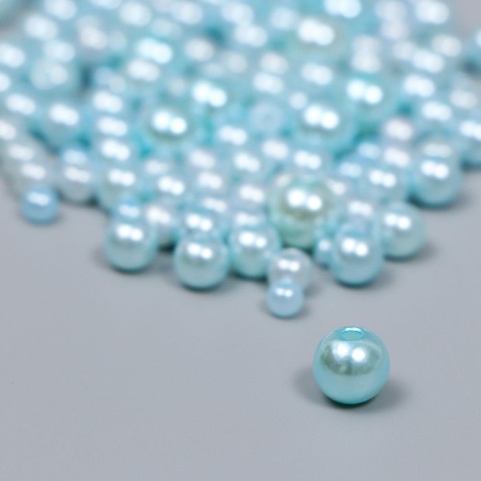 Бусины для творчества пластик «Круглые. Голубое небо», d=3-8 мм, набор 10 г — PalitraMastera