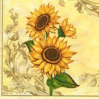 Салфетки - трехслойные, коллекция &quot;Ланч каждый день&quot;, Maki, подсолнухи — PalitraMastera