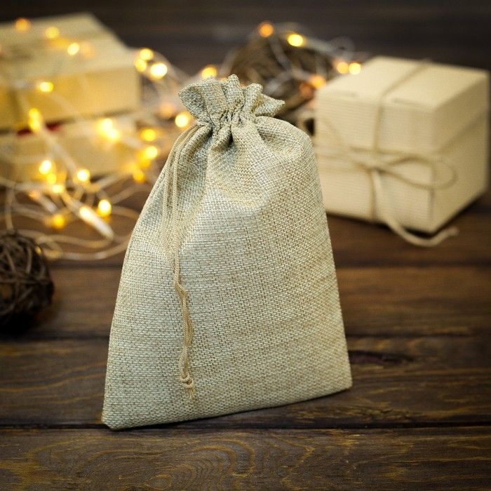 Мешочек подарочный из холщи 15 х 21 см 2909482 фото 1 — PalitraMastera