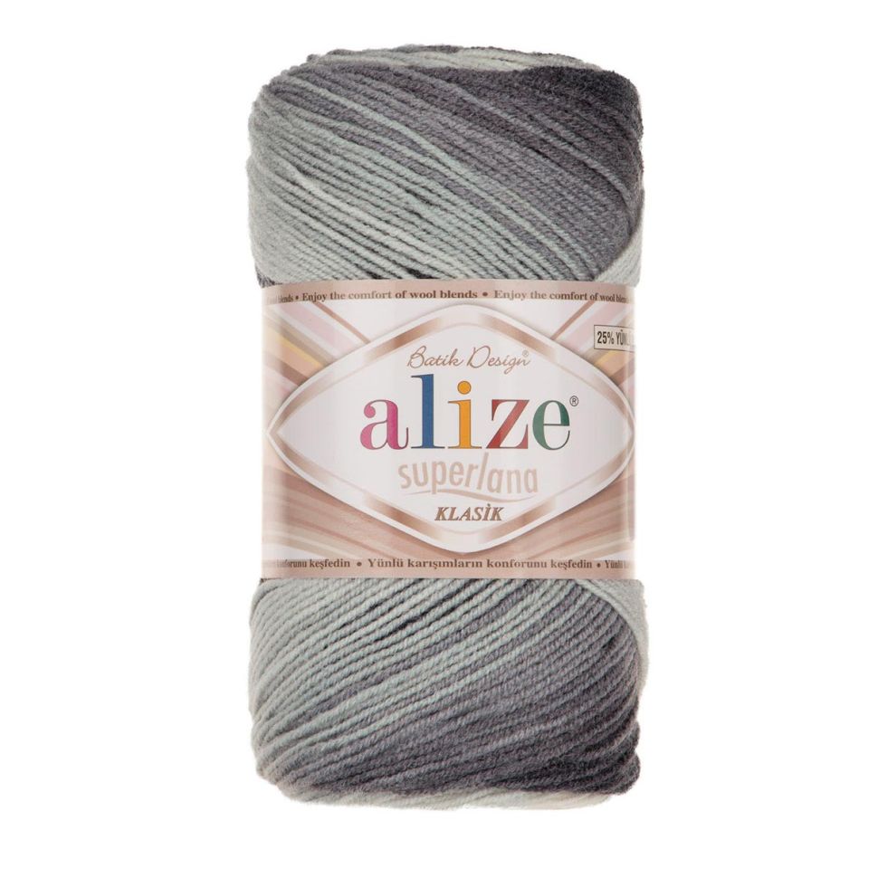 Пряжа ALIZE 'Superlana klasik batik' 100гр. 280м. (75% акрил, 25% шерсть) ТУ (1900 секционный) фото 1 — PalitraMastera