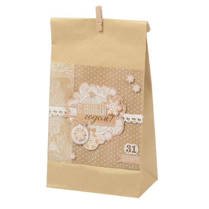 Набор по декорированию подарочного пакета "Крафтовый", 16 х 28 см   1405253 фото 1 — PalitraMastera