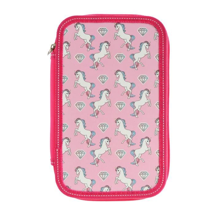 Пенал 2 секции 125 х 205, ламинированный картон, Calligrata &quot;Единорог 2&quot; — PalitraMastera