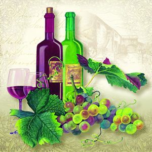 Салфетка для декупажа 33 х 33 см Вина и виноград АКЦИЯ!! — PalitraMastera