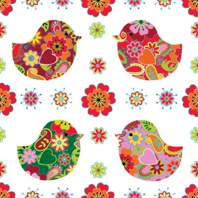 Салфетки - трехслойные, коллекция "Ланч каждый день", Maki, птички пэчворк фото 1 — PalitraMastera