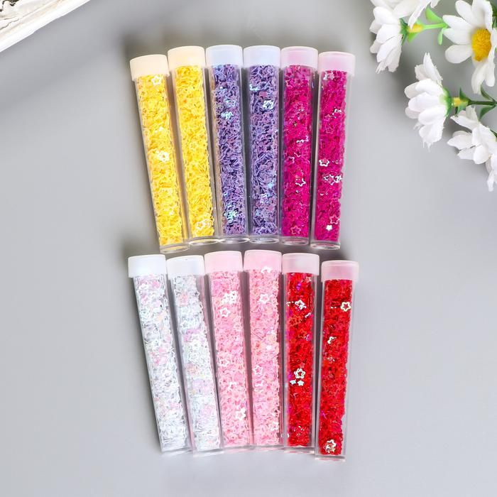 Глиттер "Звёздочки" (набор 12 шт) (6 грамм 1 тюбик) 770457 фото 1 &mdash; PalitraMastera