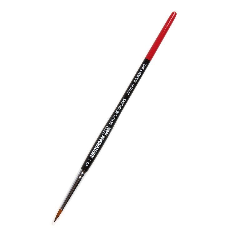 Кисть для акрила Amsterdam 371S имитация колонка круглая укороченная ручка короткая №3 — PalitraMastera