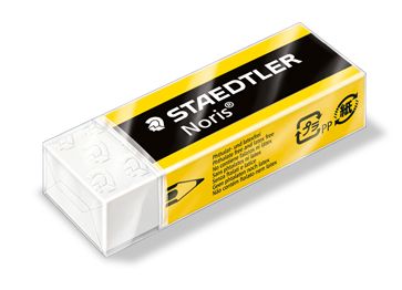 Резинка STAEDTLER "Noris 526N" 65х23х13 мм, бумажная манжетка желто-черн. фото 1 &mdash; PalitraMastera