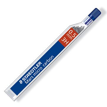 Грифели 0,5 мм 3H Mars micro carbon 250 для механических карандашей, 12 шт., круглые фото 1 &mdash; PalitraMastera