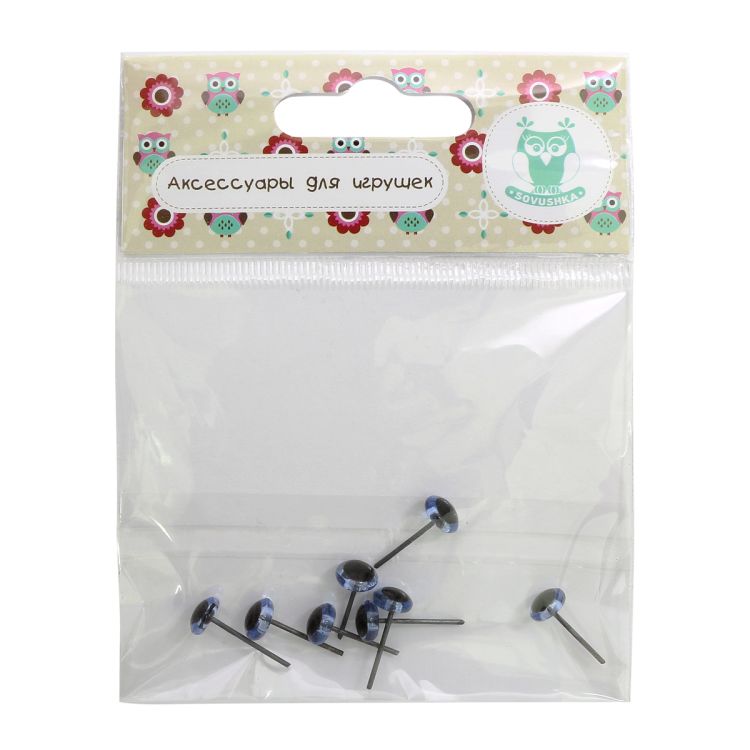 25526 Глазки 6мм на металл.ножке, цв.голубой, 1шт — PalitraMastera