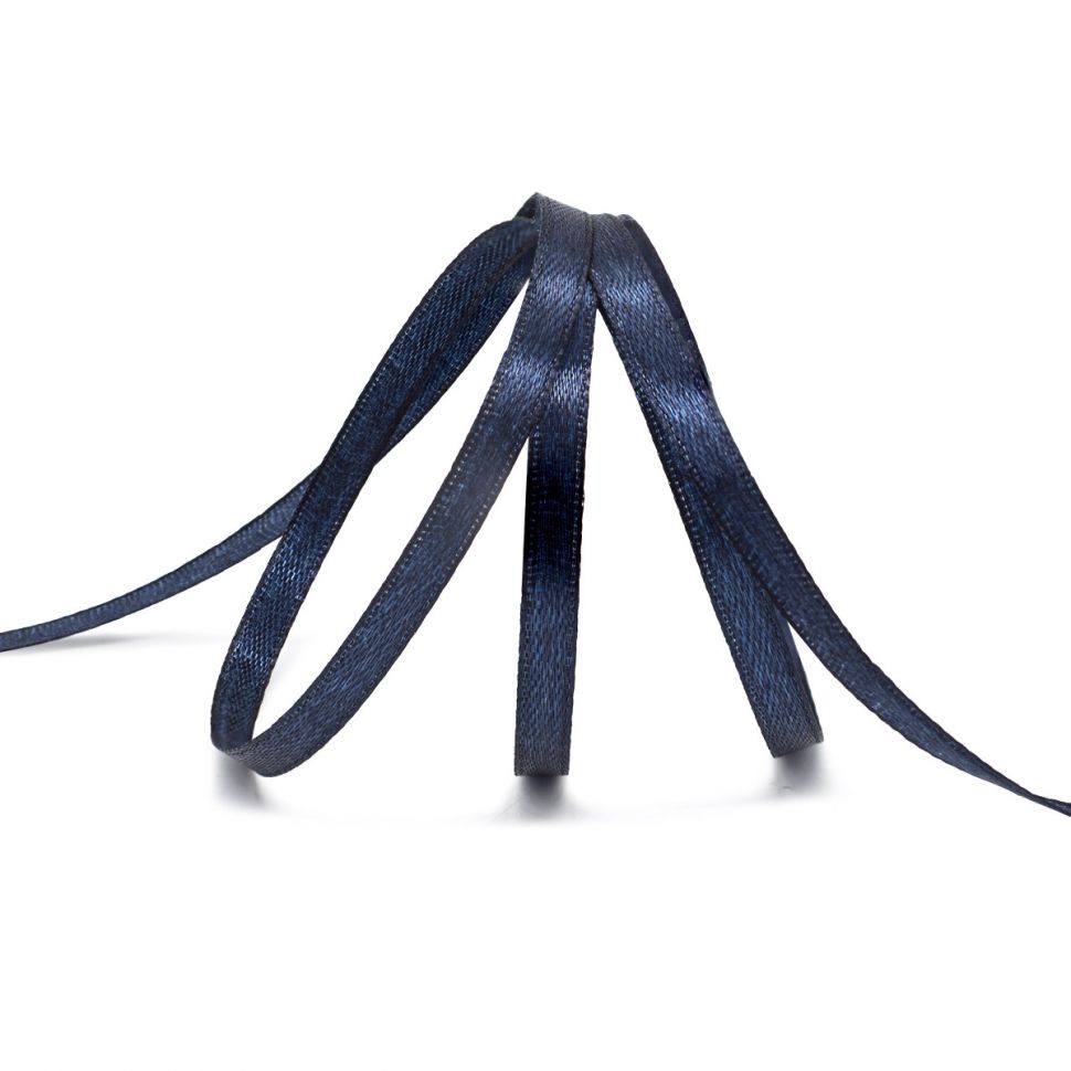 Лента атласная 0,6см*22,86м (159 индиго) фото 1 — PalitraMastera