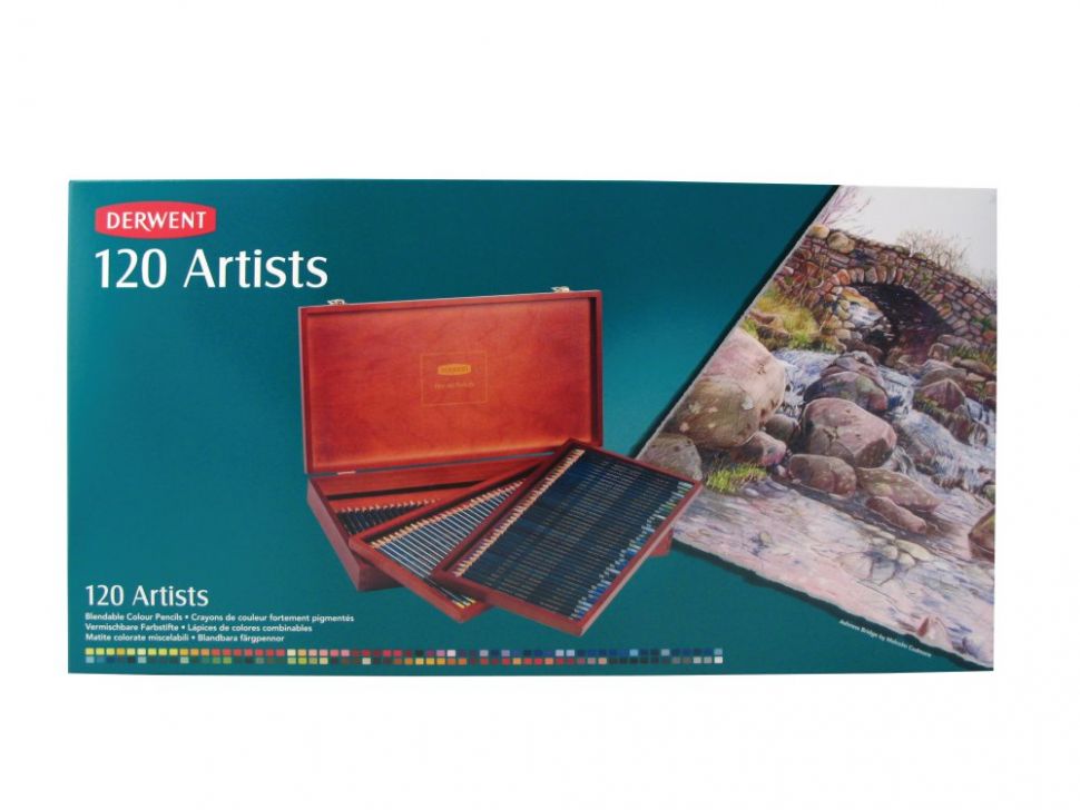 Набор профессиональных цветных карандашей Artists, круглый корпус 8 мм, грифель - 4 мм, 120 шт. в деревянной коробке фото 1 &mdash; PalitraMastera