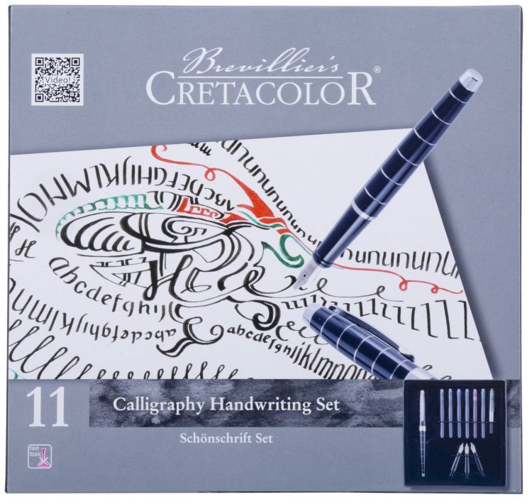 Набор для калиграфии, состав:1 ручка для калиграфиии, 3 сменных пера, 6 картриджей с тушью для калиграфии (5 цветов), картонная коробка — PalitraMastera