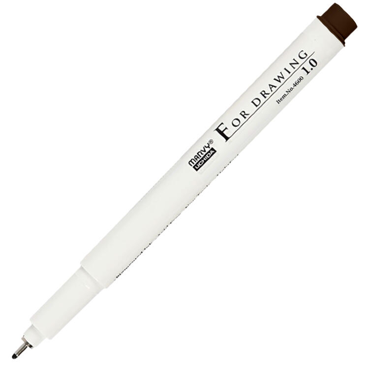 Линер, ручка для черчения и рисования 1.0мм DARK BROWN MAR4600/DB/1.0 /Marvy — PalitraMastera