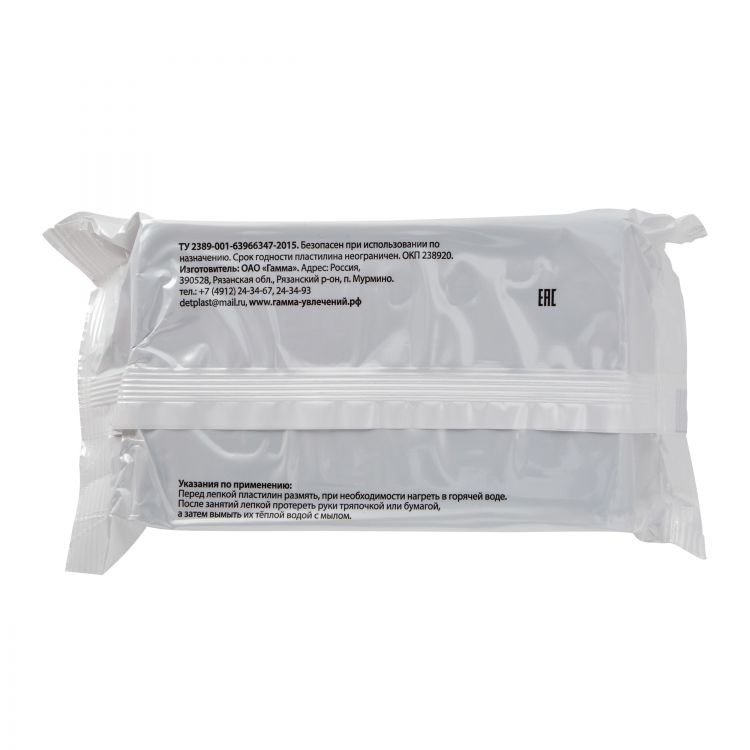 Пластилин скульптурный 7ПЛ-004ПР мягкий 500 г, серый — PalitraMastera