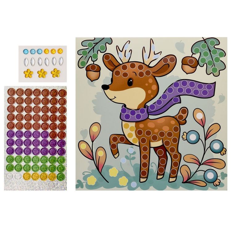 Набор д/тв. волшебная мозаика Каляка-Маляка ОЛЕНЕНОК 20х20 см 3+ &mdash; PalitraMastera