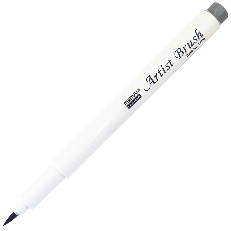 Маркер-кисть, акварельные чернила на водной основе Silver Grey MAR1100/26 /Marvy фото 1 — PalitraMastera