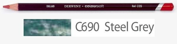 Цветной карандаш Coloursoft, мягкий, С690 серый стальной, круглый корпус 8 мм, грифель - 4 мм. — PalitraMastera